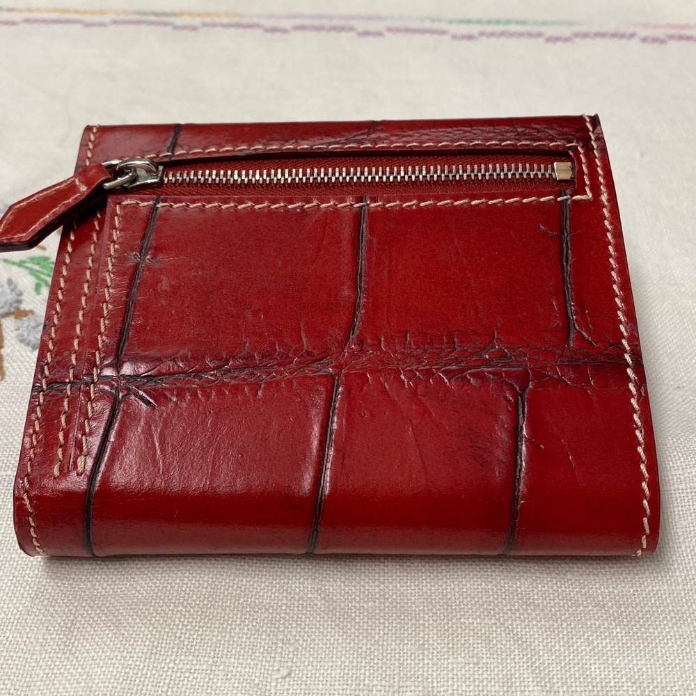 NWT Dooney & Bourke Alto Crimson Croc Embossed Leather Wallet Made in Italy 🇮🇹 - Picture 4 of 12